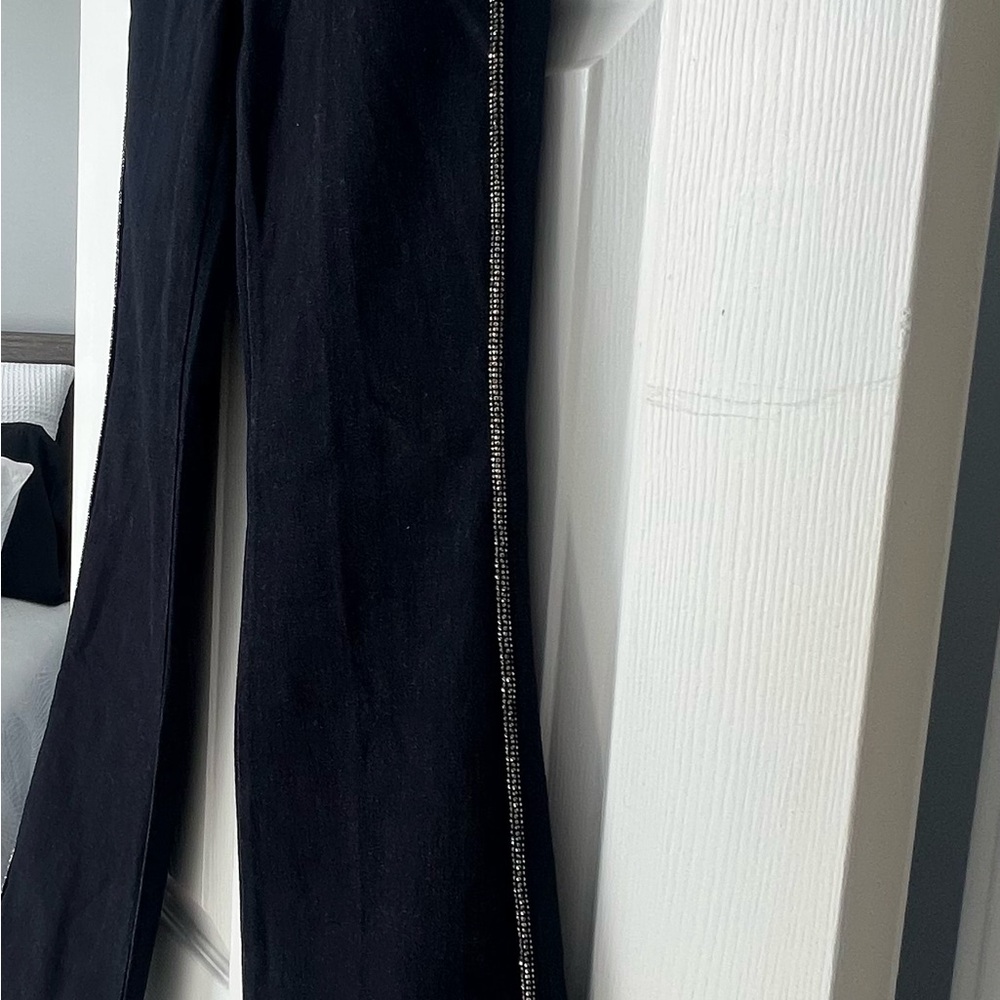 White House Black Market High-Rise skinny flare Jeans w/Rhinestone pinstripes - Picture 11 of 16